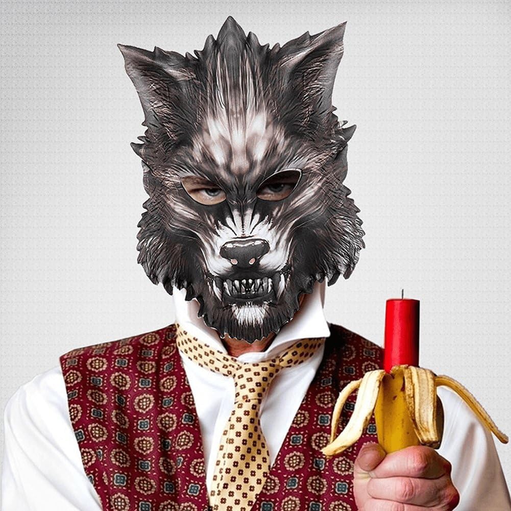 Amazon.co.jp: Bontand ハロウィン お面 オオカミ 狼 ウルフヘッド